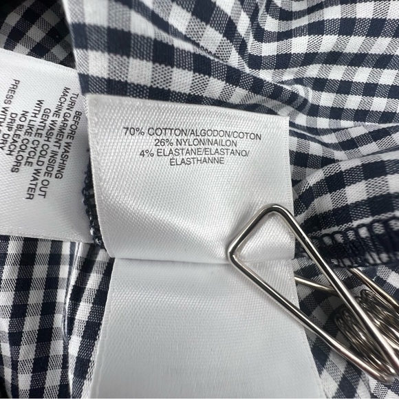 Anne Klein Blue White Sleeveless Pointed Collar Blouse Size Large Women’s - Picture 5 of 5